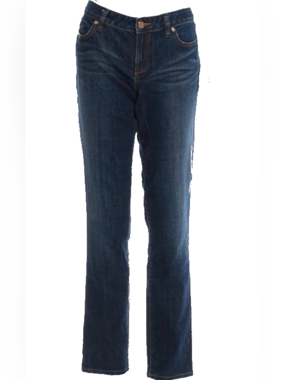 Tory Burch EUC Super Skinny Jeans Dark Wash Blue Size 30 Gold Logo